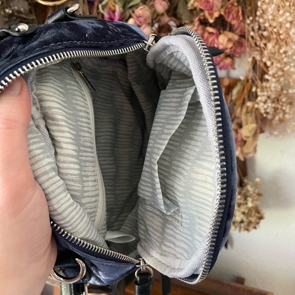 Deep Blue Velvet Mini Backpack - image 5